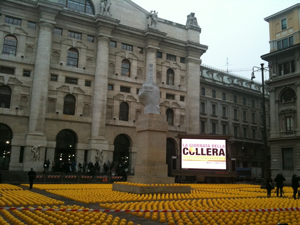 cantiere in piazza Affari